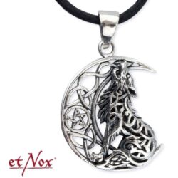 Edelstahlanhänger "Wolf im Mond"