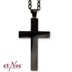 Edelstahlanhänger "Black Cross"
