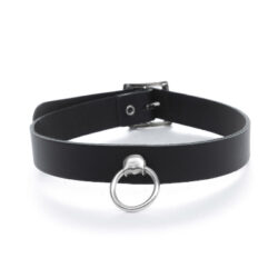 Leder-Choker mit Ring
