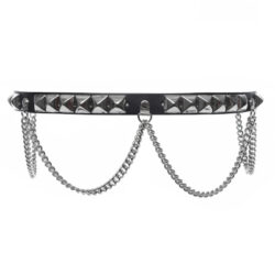 Pyramid-Nietengürtel, 1 reihig mit Kette