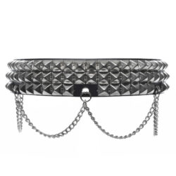 Pyramid-Nietengürtel, 3 reihig mit Kette