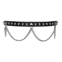 Spitz-Nietengürtel, 1reihig mit Kette
