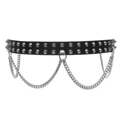 Spitz-Nietengürtel, 2reihig mit Kette