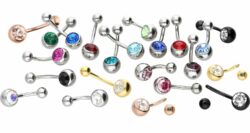 Bauchnabel-Piercingstecker mit Kristall
