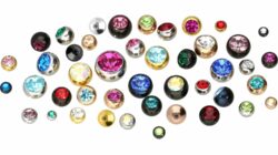 Schraubkugel mit Kristall, Chirurgenstahl