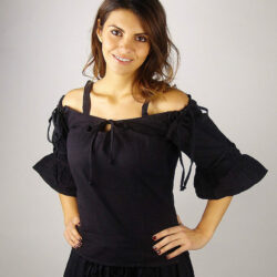 Mittelalter-Bluse "Prina", schwarz