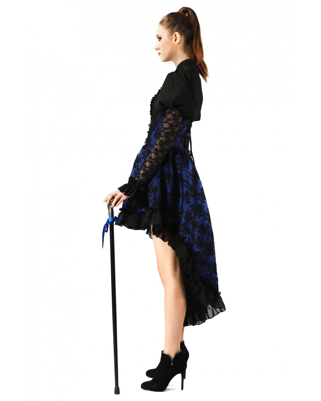 Miederrrock "Gothic Queen", blau – Bild 3