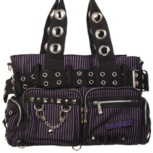 Handtasche "Handcuff", black/purple