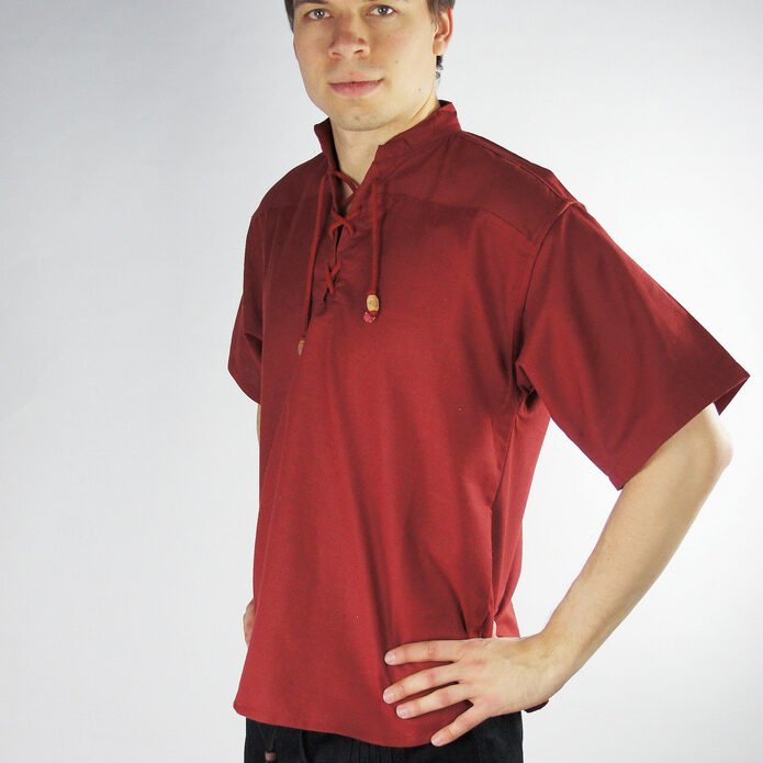 Mittelalter Kurzarmhemd "Eric", bordeaux-rot