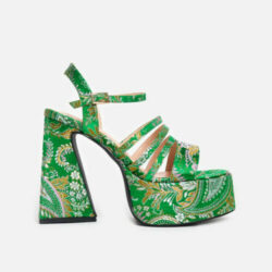 Dynasty Green Platform Heels