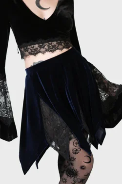Lester Velvet Mini Skirt, blau