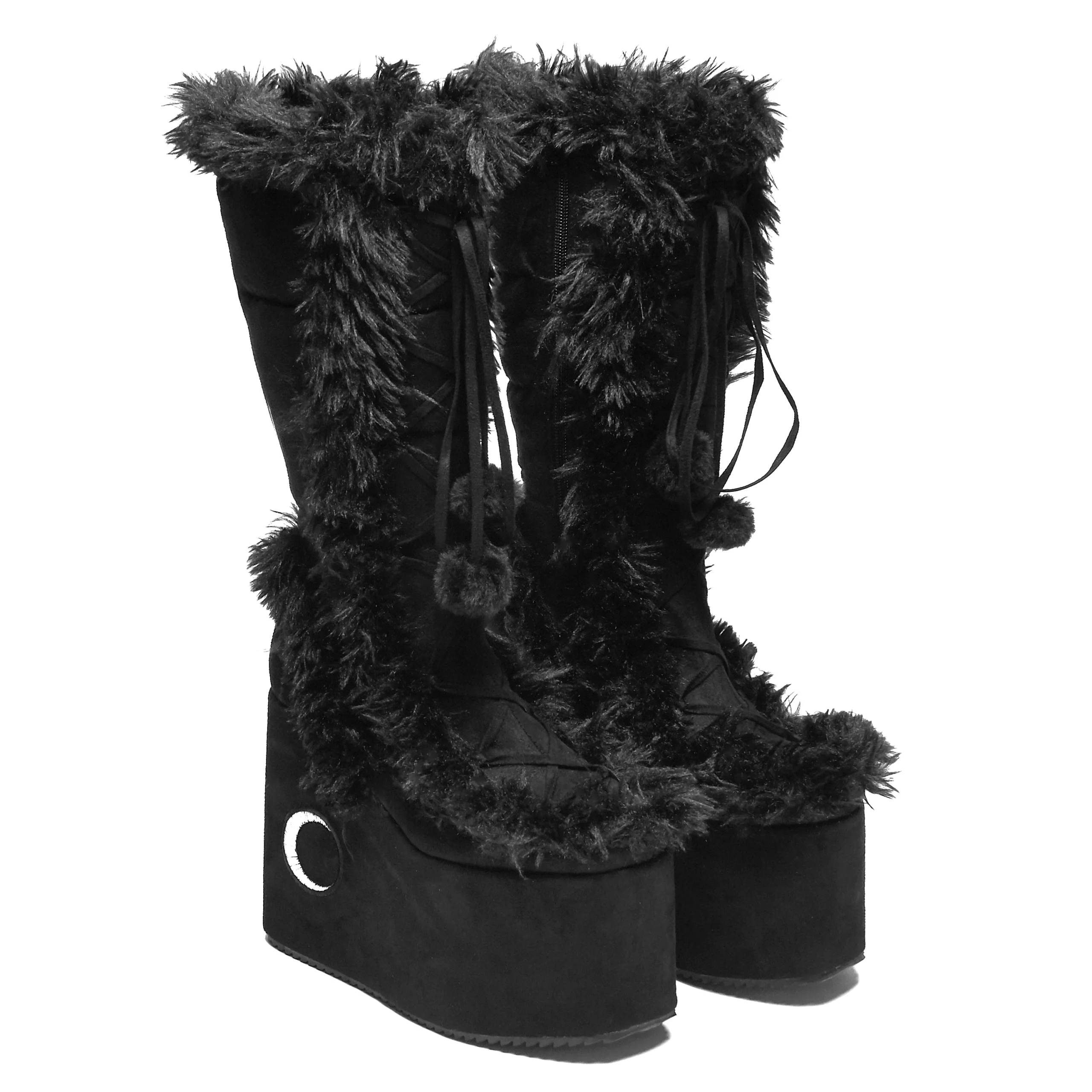 La Push Crescent Platform Faux Fur Boots – Bild 2
