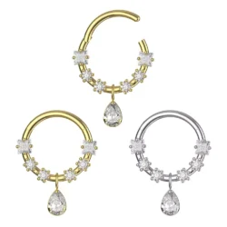 Clicker Piercingring "Pear Drop"