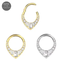 Titan Piercingring Clicker "Teardrop"