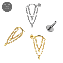 Titan Labret mit Push Fit Stecker "Double Chain"