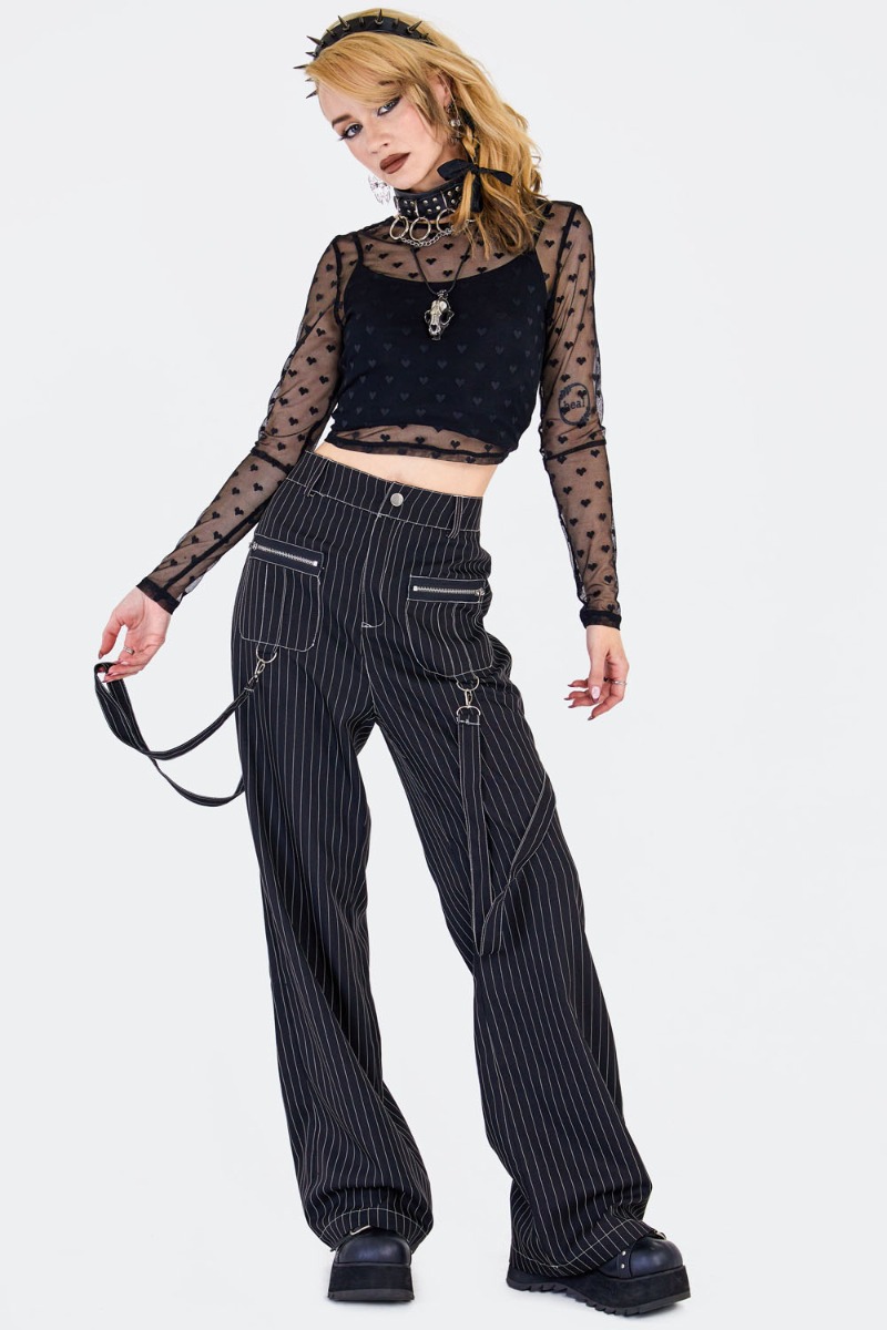 Pinstripe Cargo Style Trouser