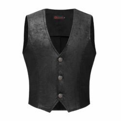 Steampunk Herrenweste, schwarz