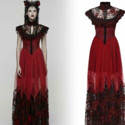 Nocturnal Blossom Spitzen-Kleid