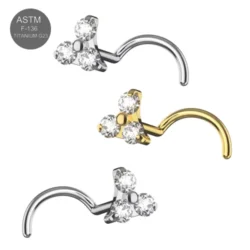 Titan Nasenstecker "Triple Stone"