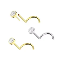 Titan Nasenstecker "Kristall", Push Fit