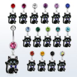 Bauchnabelpiercing "Katze", Chirurgenstahl 316L