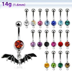 Bauchnabelpiercing "Fledermaus", Chirurgenstahl 316L