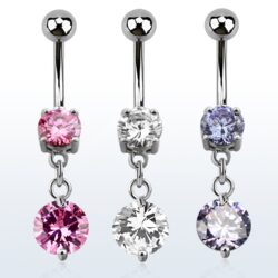 Bauchnabelpiercing "Glitzeranhänger", Chirurgenstahl 316L