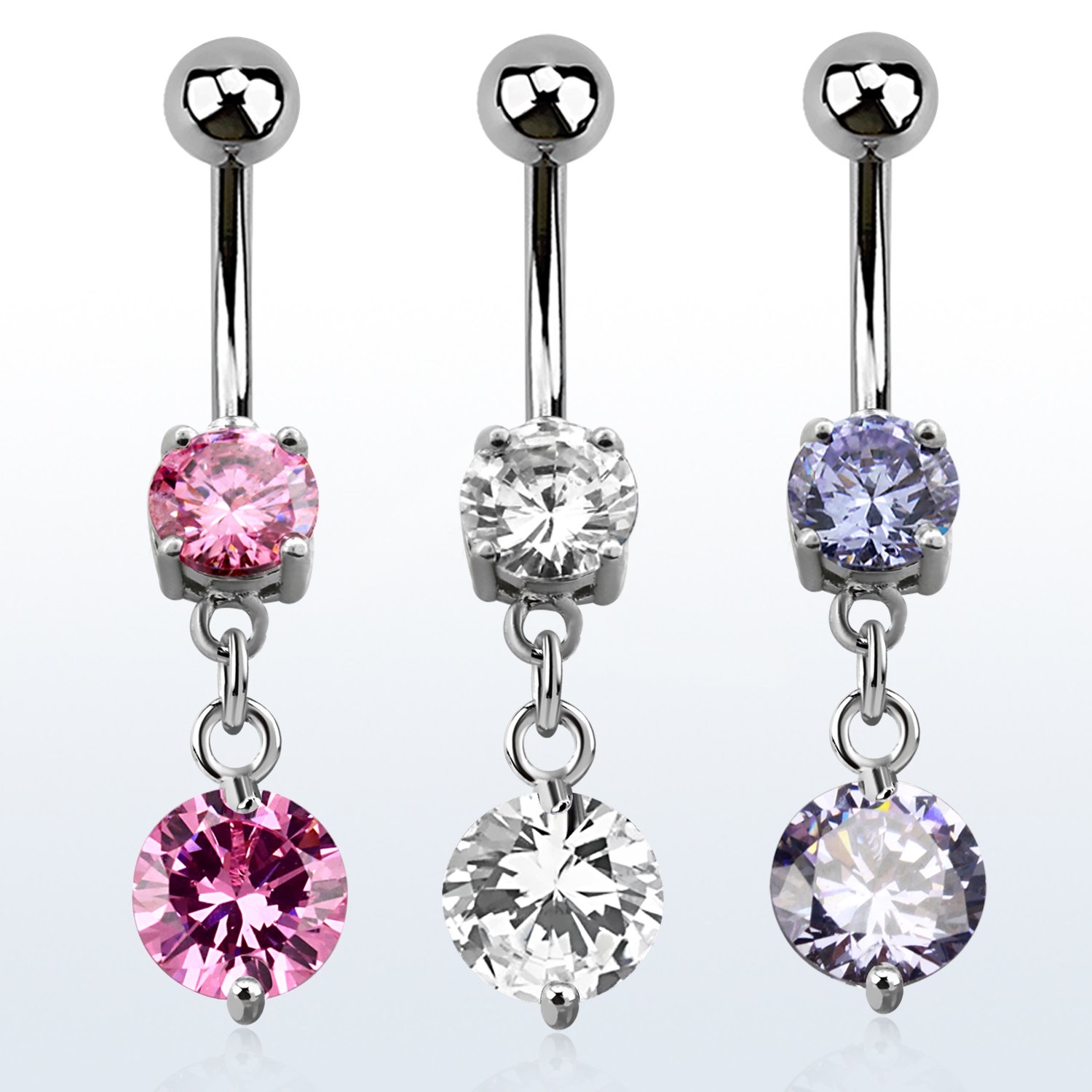 Bauchnabelpiercing "Glitzeranhänger", Chirurgenstahl 316L