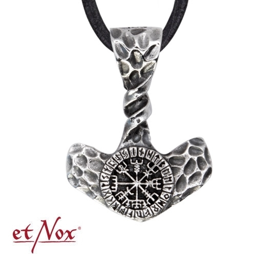 Edelstahl-Anhänger Thors Hammer "Runen"