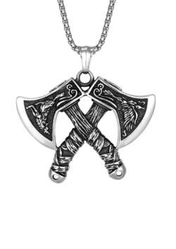 Edelstahl-Halskette "Double Axe"