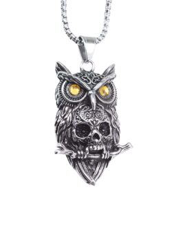Edelstahl-Halskette "Skull OWL"