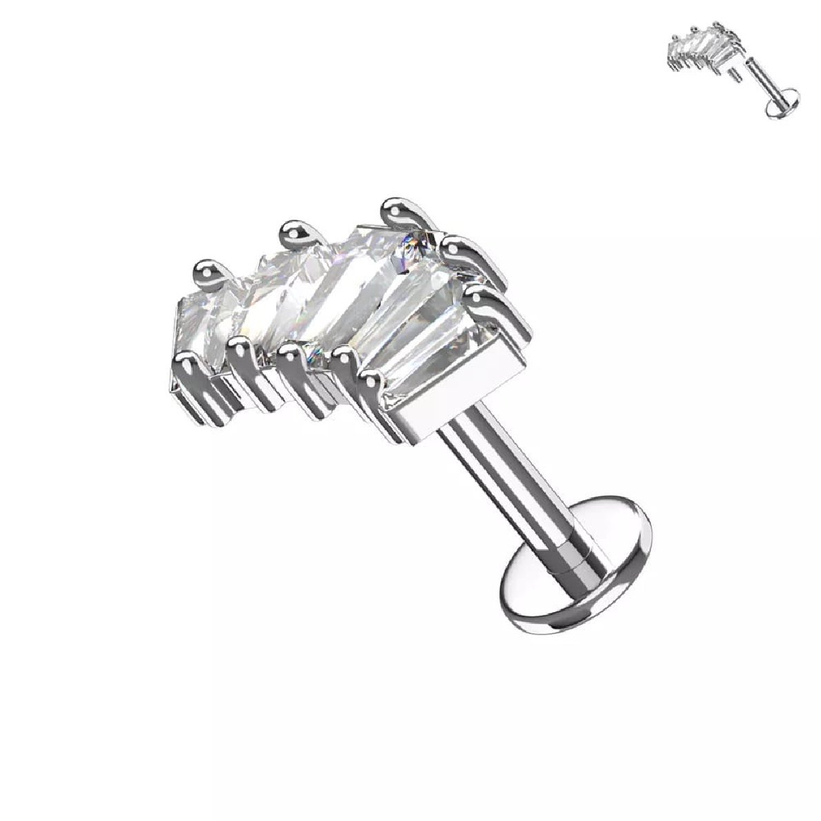 Piercingstecker "Kristallfächer", Chirurgenstahl 316L – Bild 3
