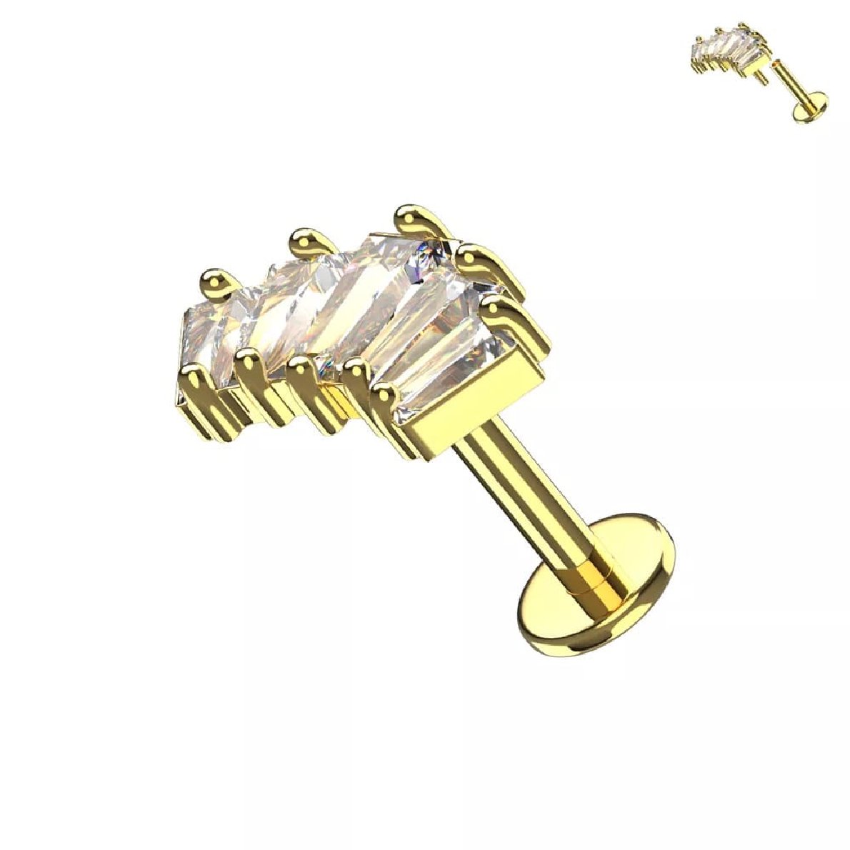 Piercingstecker "Kristallfächer", Chirurgenstahl 316L – Bild 2