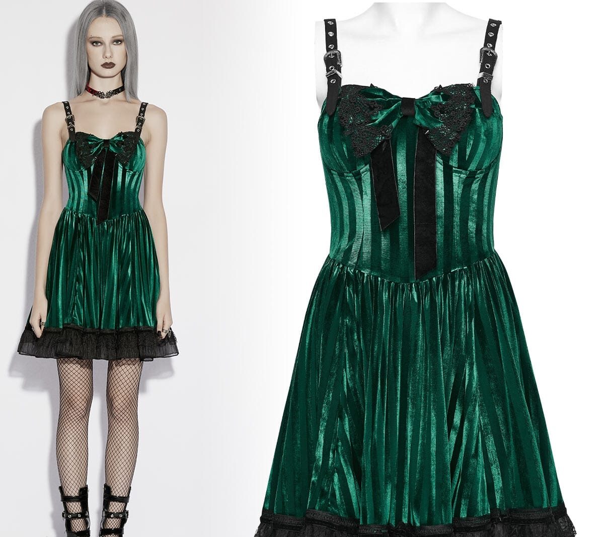 Marionette Green Velvet Dress