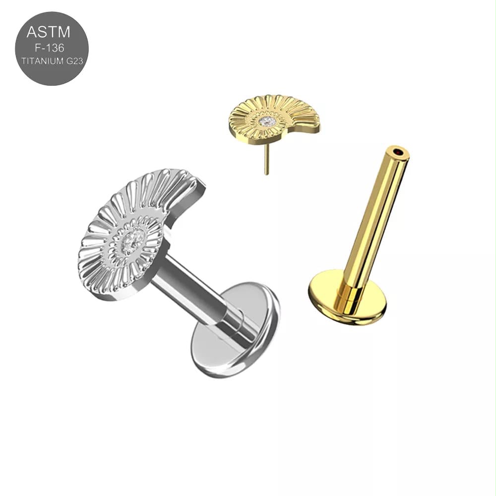 Piercingstecker "Nautilus", Titan
