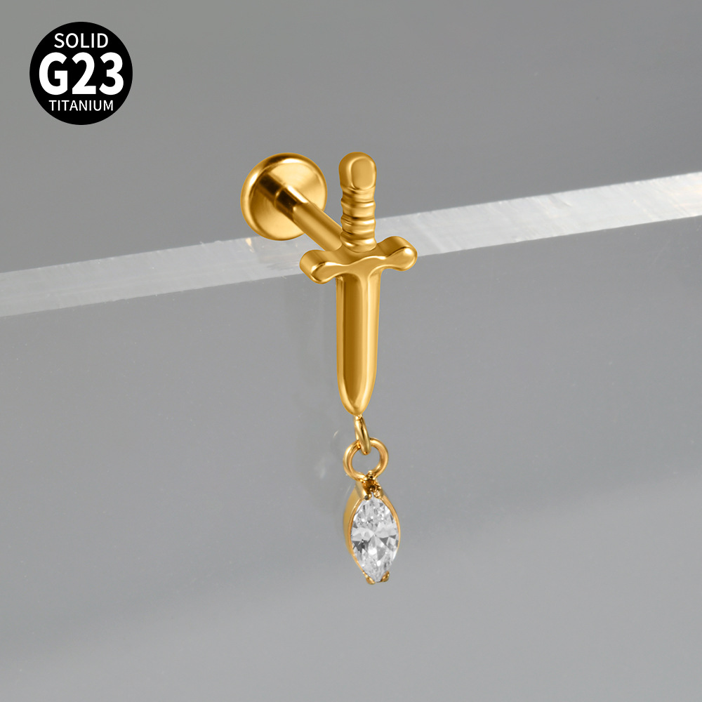 Piercingstecker "Dolch", Titan – Bild 2