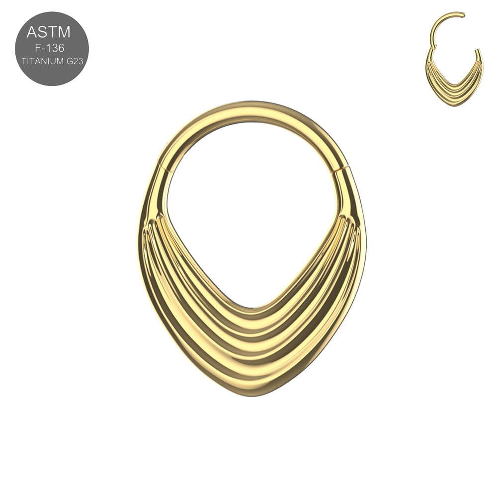 Piercingclicker "Layered Teardrop", Titan – Bild 2